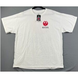 Ruger Graphic T-Shirt Mens XXL White NWT Official Licensed Cotton Eagle Logo